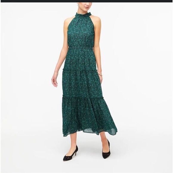 J.Crew Tiered floral maxi tie neck 16 - Picture 1 of 6